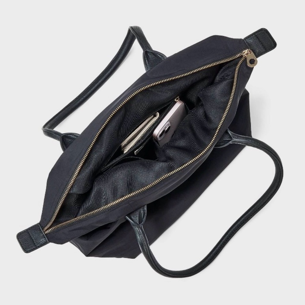 Universal Thread Black Tote Bag with Top Handles - Picture 3 of 8
